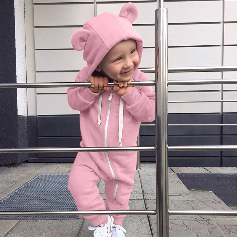 Geckatte Herfst Winter Eenhoorn Leuke Romper Baby Meisje Kleding Solid Baby Boy Kleding Babygirl Onesie Pasgeboren Baby Kleding: Roze / 9m