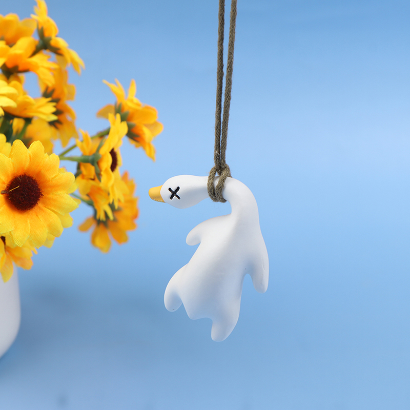 Swing Goose Car Pendant Funny Swing Duck Car Hanging Ornament Car Rear View Decoration Accessories