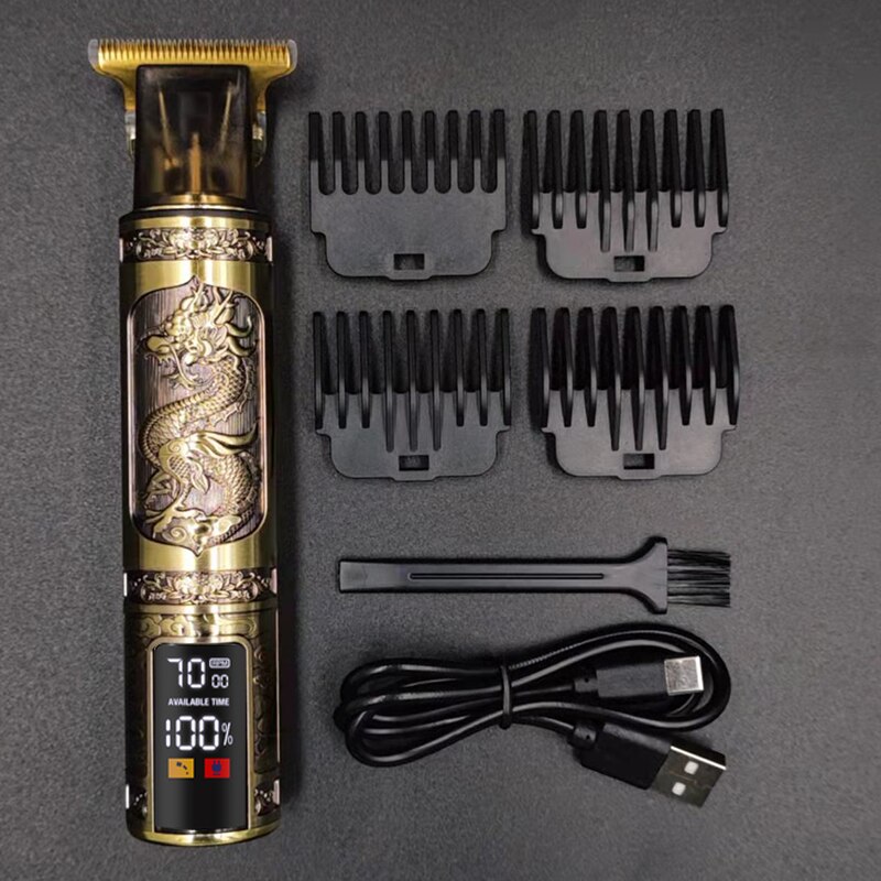 Máquina de corte de cabelo elétrico cortador de cabelo barbeiro para máquina de corte de cabelo masculino cortador de cabelo clippers para homens barbeador 3: Jinlong LCD
