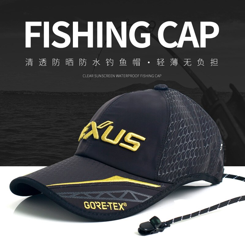 Unisex daiwa fiskehatte hatte top solskærm justerbar gore-tex udendørs sport camping vandring fiskehætte