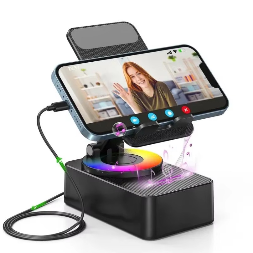 Altavoz Bluetooth inalámbrico 5 en 1, soporte para teléfono móvil de escritorio, Banco de energía portátil, carga para cocina, viajes, fiestas, gimnasio al aire libre