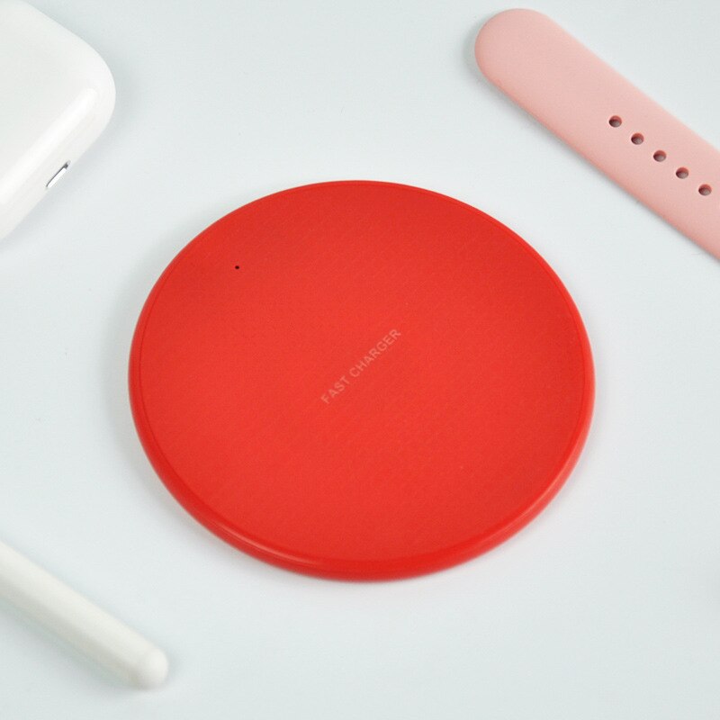 Wireless Charger For iPhone 12 11 Pro Xs Max X Xr 8 Induction Fast Wireless Charging Pad For Samsung Xiaomi HUAWEI: Red