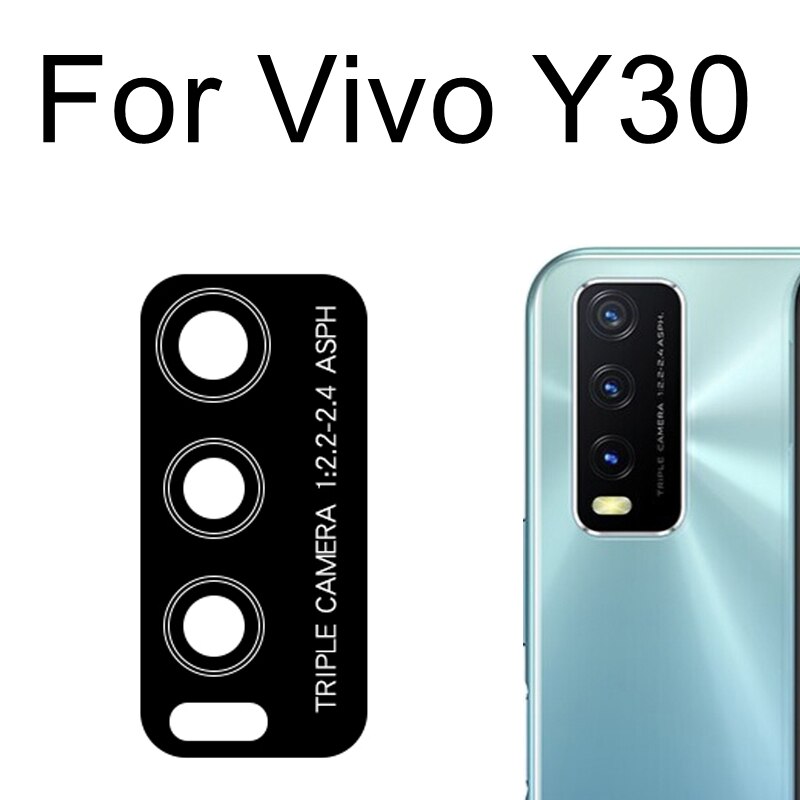 Originele Rear Terug Camera Glazen Lens Voor Vivo Y3S/Y5S/Y7S/Y9S/Y20/Y30/y30G/Y31/Y31S/Y50/Y51/Y52S/Y73S/Y93/Y97 Vervangende Onderdelen: Y30