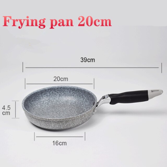 Non-stick Koekenpan Maifan Stone Wok Aluminium Pan Pannenkoek Ei Steak Koekenpan Pot Pizza Panckae Pannen Koken gereedschap 26/28Cm: Frying pan 20cm