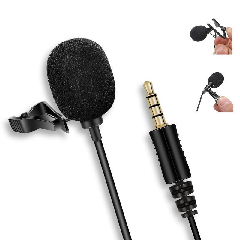 Mini Portable Clip-on Lapel Lavalier Condenser Mic Wired Microphone for Phone Chatting Video Meeting Song Recording