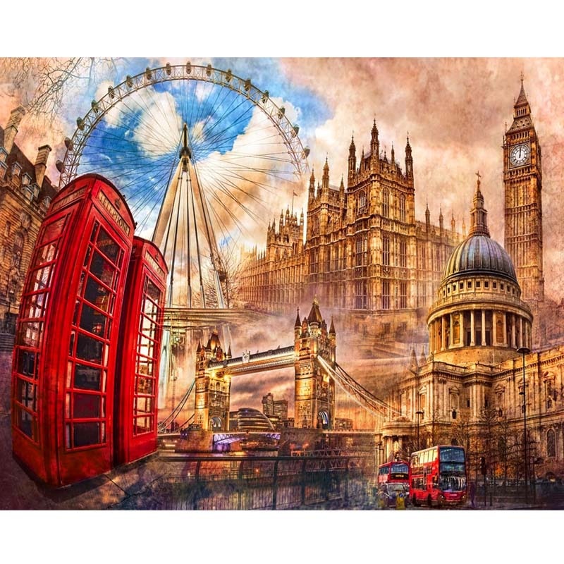 Diy Picture By Numbers London Landscape Acrylic Wall Art Picture By Numbers Canvas Painting For Home Decoration Arts