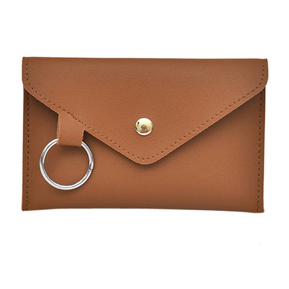 Kvinnor ren färg ring läder messenger axelväska bröstväska bröstväska crossbody flap mångsidig droship: B