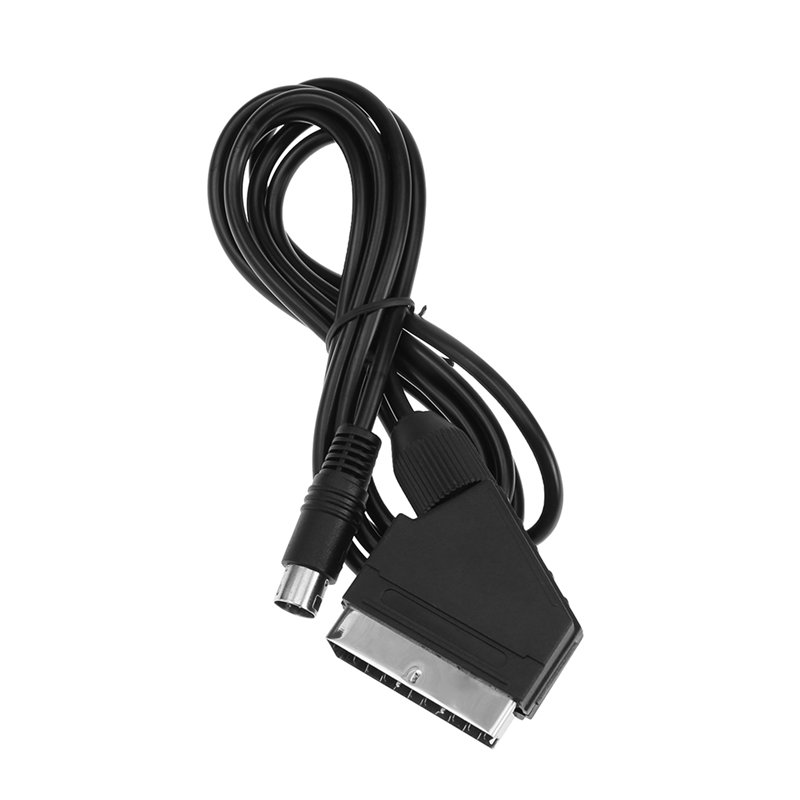 Zwart 1.8M Rgb/Rgbs Scart Ofc Adapter Kabel Voor Sega MD2 Game Console Rgb Scart Kabel 9 Pin V Pin /C Pin