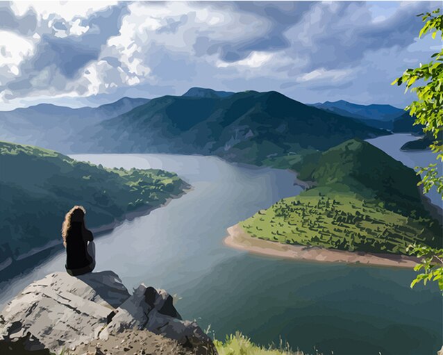 HUACAN Painting By Number Forest Landscape Kits Drawing Canvas HandPainted DIY Oil Pictures Scenery Home Decor: SZHC018