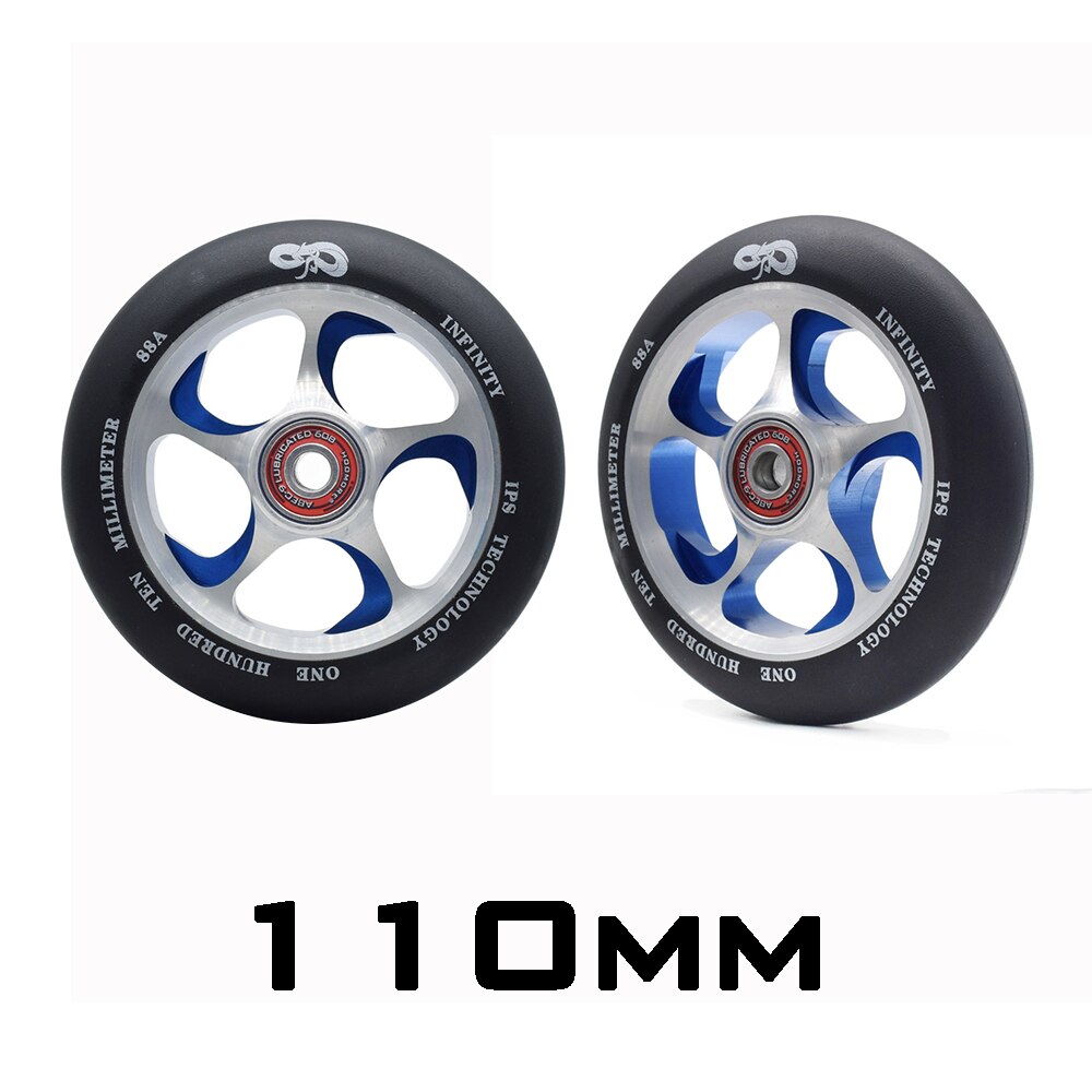 Brand Iron 110mm scooter wheels 88A hardness skating wheel 100mm 110mm Alloy scooter wheels Iron Aggressive tire ABEC-9 bearing