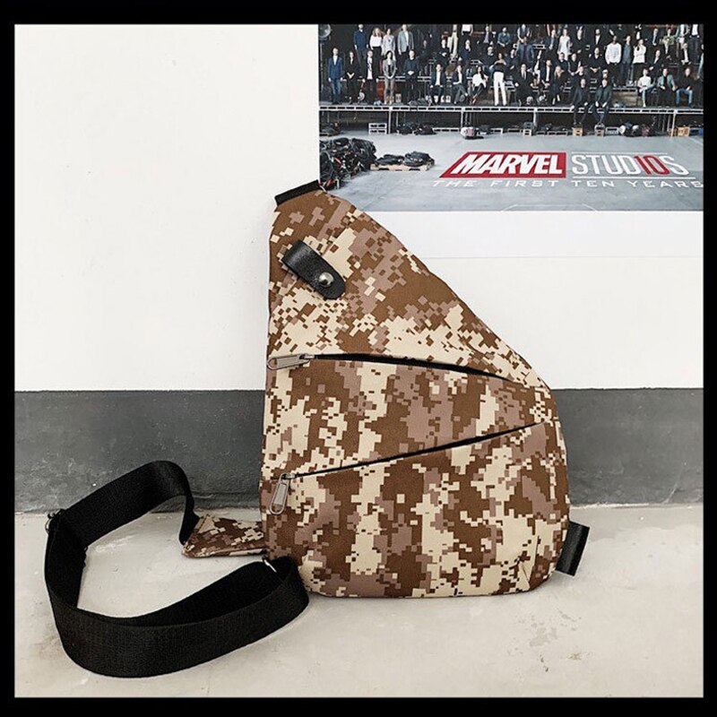 Mannen Reizen Zakelijke Fino Tas Inbraakpreventie Schoudertas Holster Anti Diefstal Beveiliging Band Digitale Opslag Borst Zak ZF10097: Camouflage Left