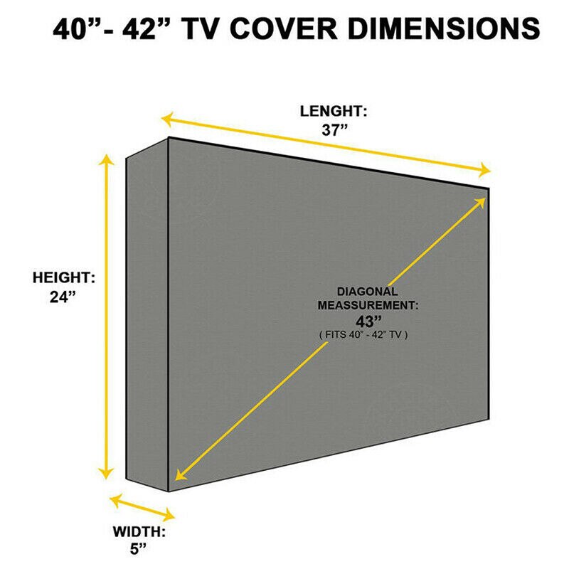 Patio Outdoor TV Screen Dustproof Waterproof Cover Sets Black Television Material Protector Polyester TV 22'' To 52'' Inch
