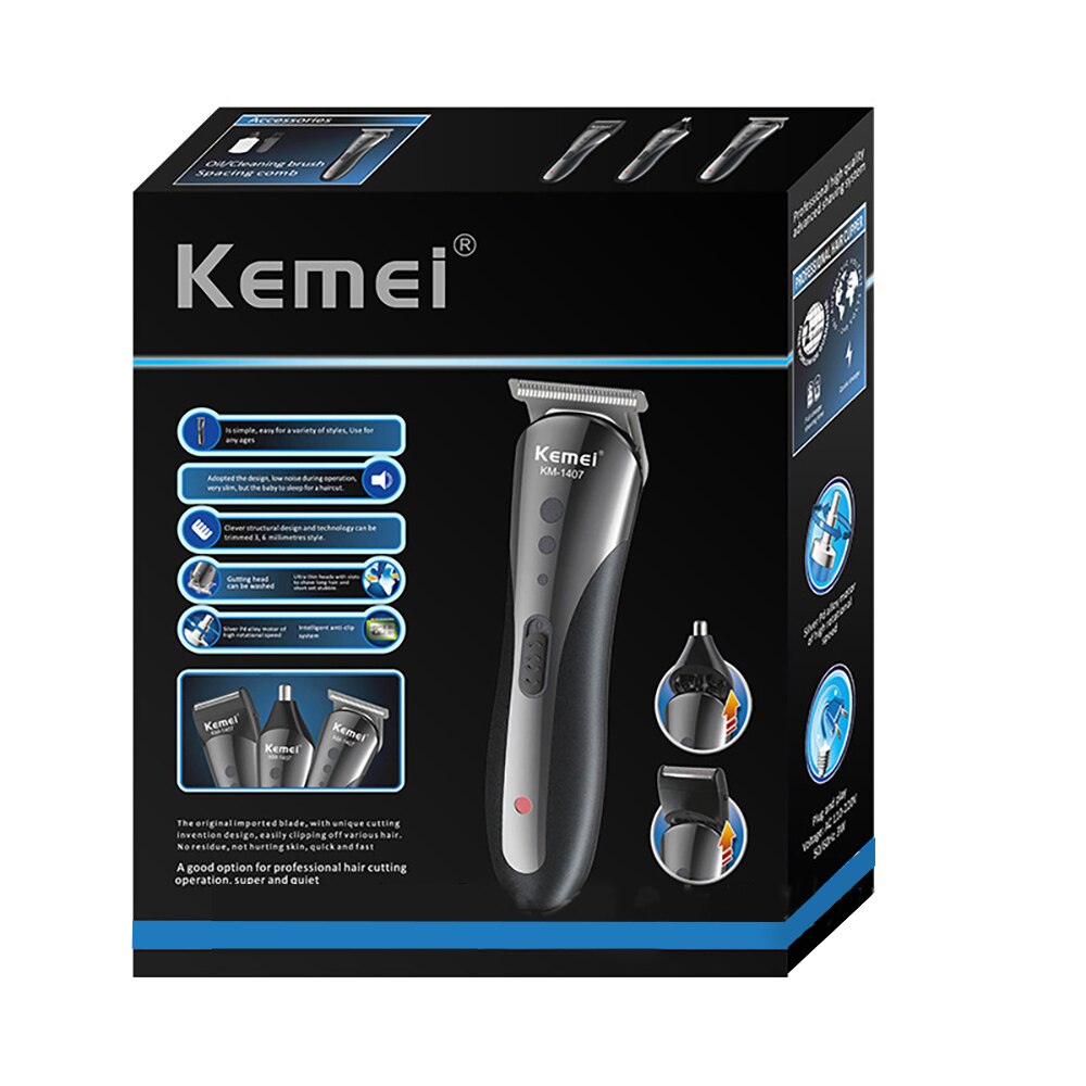 3 en 1 Kemel bigote Trimer Kamei barba Rasor Kmei Whisker cortador eliminar nariz pelo Trimmer Keimei depiladora Nasal Kimei sideburn