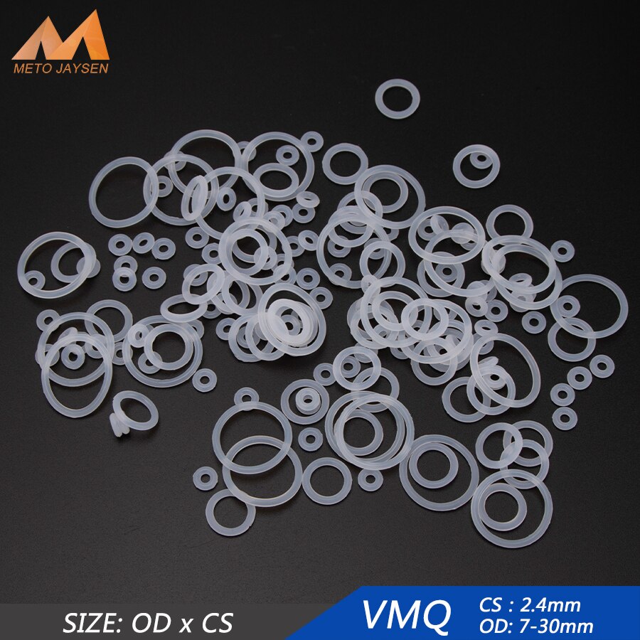 20Pcs Vmq Siliconen Rubber Afdichting O-Ring Vervanging Wit Afdichting O Ringen Pakking Washer Od 6Mm-30Mm Cs 2.4Mm Diy Accessoires S120
