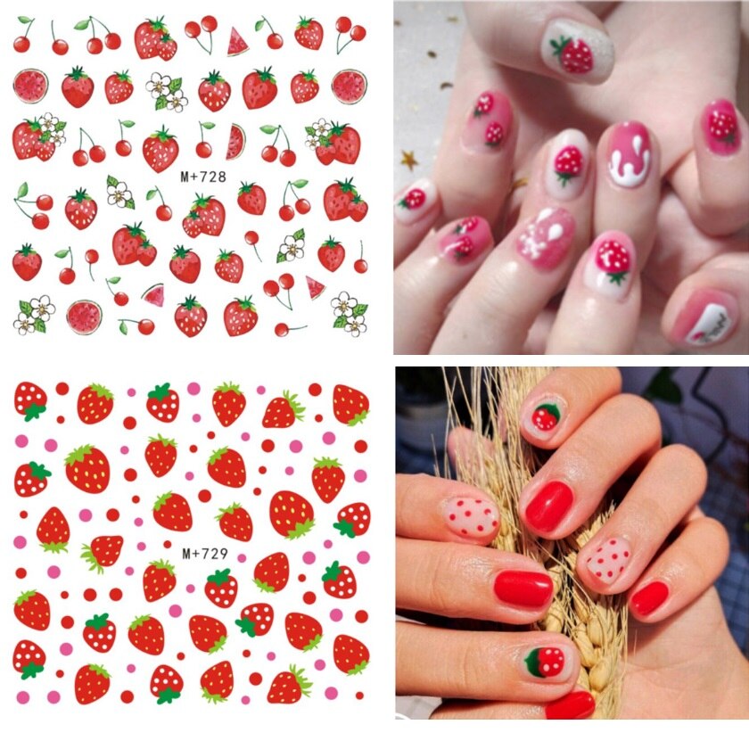 1 unidad de pegatinas para uñas, flores, flamenco, huevos, pollo, dibujos animados, deslizador, adhesivos para uñas, lavanda, arte de uñas, pegatinas de transferencia de agua,