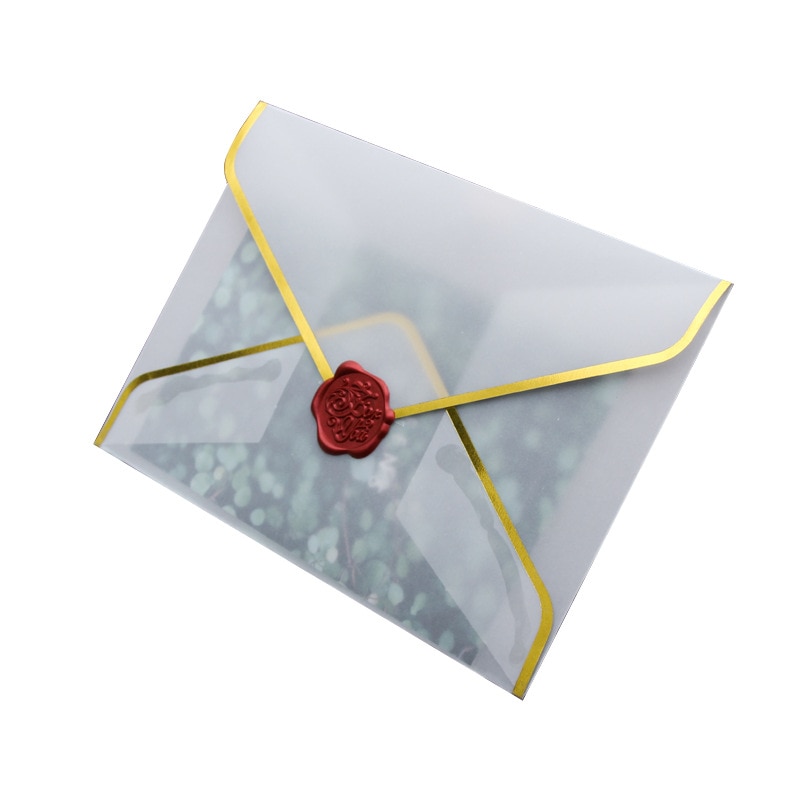 50Pcs / Set of Stamping Paper Envelopes Transparent Paper Envelopes Wedding Invitation Anniversary