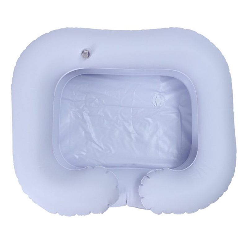 Inflatable Shampoo Basin for the Disabled Elderly Portable Hair Washing Basin Drain Tube Bed Rest Nursing Aid Sink