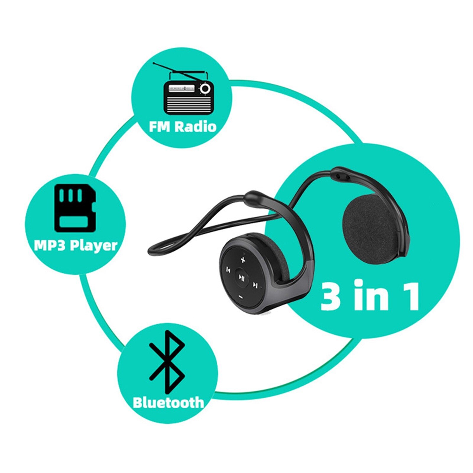Wireless earphones A23 Bluetooth 5.0 earphone FM Radio headset Sport Bluetooth headset with Microphone Waterproof MP3