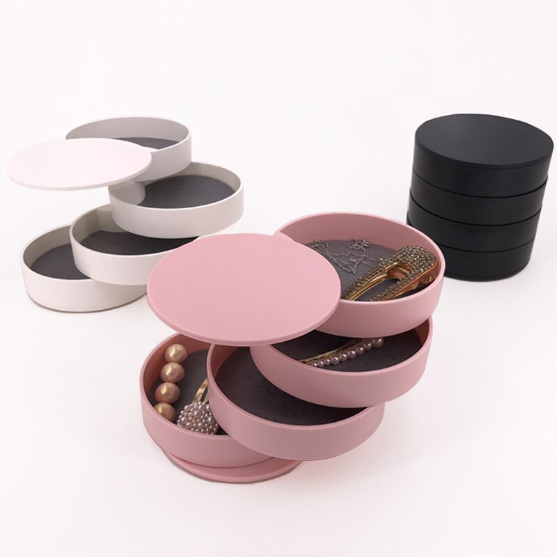 Joyero con 4 pisos para mujer, caja de almacenamiento de joyas giratorio, con bandeja y tapa, de y a la , de cumpleaños
