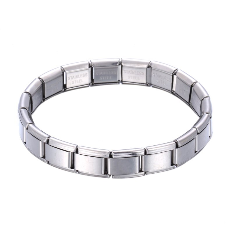 Pulsera de acero inoxidable con cadena de eslabones, colgante de pulsera, estilo minimalista, informal, Unisex: Silver