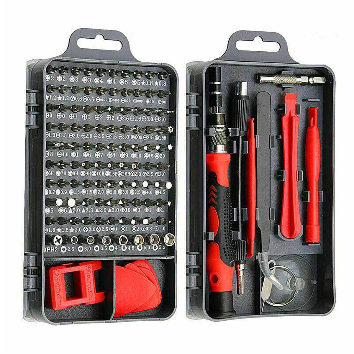 115 In1 Schroevendraaier Set Telefoon Computer Pc Tablet Laptop Reparatie Tool Kit Set In Case Multi-Fuctional: Rood