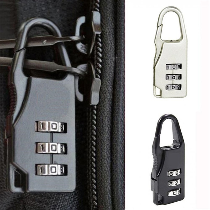 Mini Travel Luggage Lock Safty Suitcase Security Anti Theft Metal Password Padlock 3 Digit Combination Bag Parts &amp; Accessories