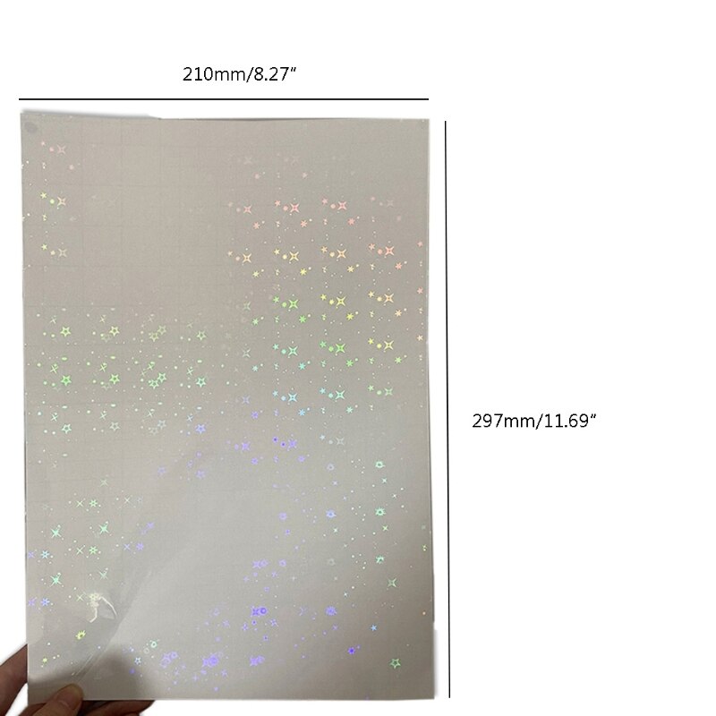 5 Sheets 8.27X11.69Inches Gebroken Glas Holografische Premium Koud Gelamineerd Film Glitter Laminaat Overlay Voor Stickers