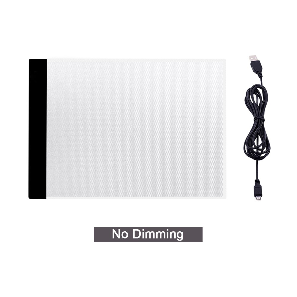CHIPAL Digital A4 Drawing Tablet Graphics Tablets USB Dimming LED Light Box Electronics Art Diamond Painting Writing Copy Board: Black No Dimming