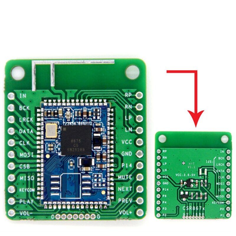 CSR8675 Bluetooth V5.0 Low Power Bluetooth O Module APTX-HD Lossless Compressie Analoge Uitgang