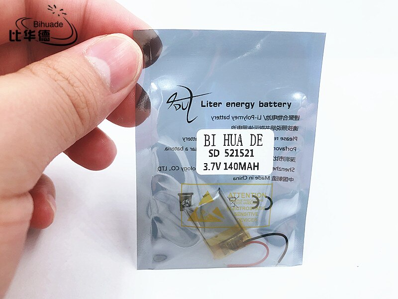 Li-Po 3.7V 140mAh 521521 Lithium Polymer LiPo Rechargeable Battery ion cells For Mp3 Mp4 Mp5 DIY PAD DVD E-book headset