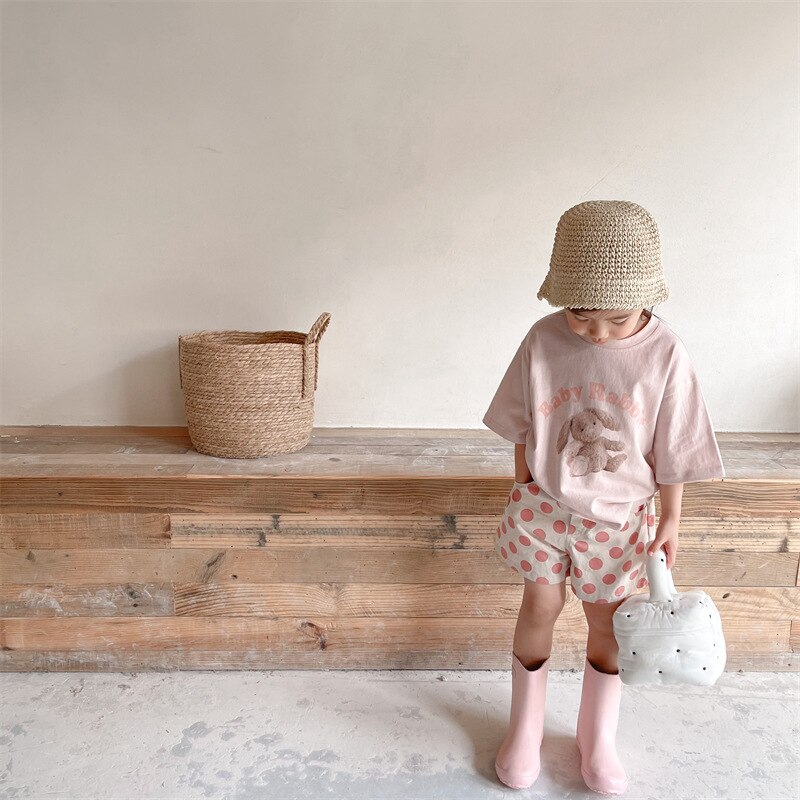 Pantalones cortos con estampado de lunares para niñas, Shorts informales de algodón, ropa para niños, novedad de verano 2022