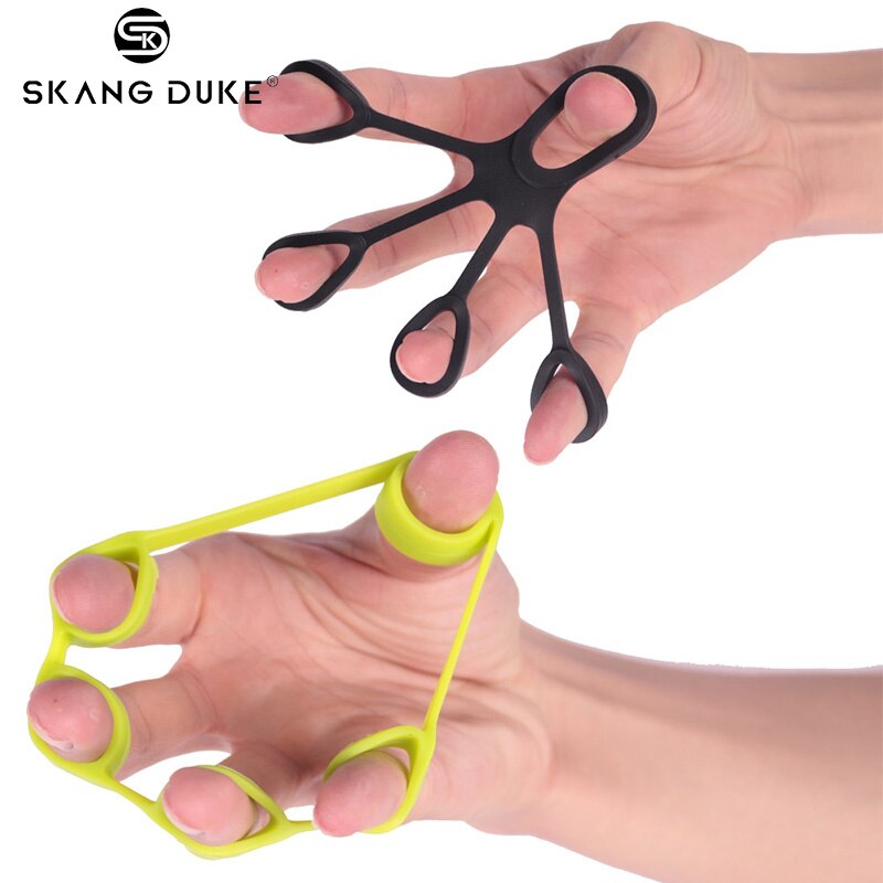 1PC 3 levels Finger Strength Exerciser Crossfit Fitness Finger Extension Strength Grip Finger Training Silicone Ring Gripper