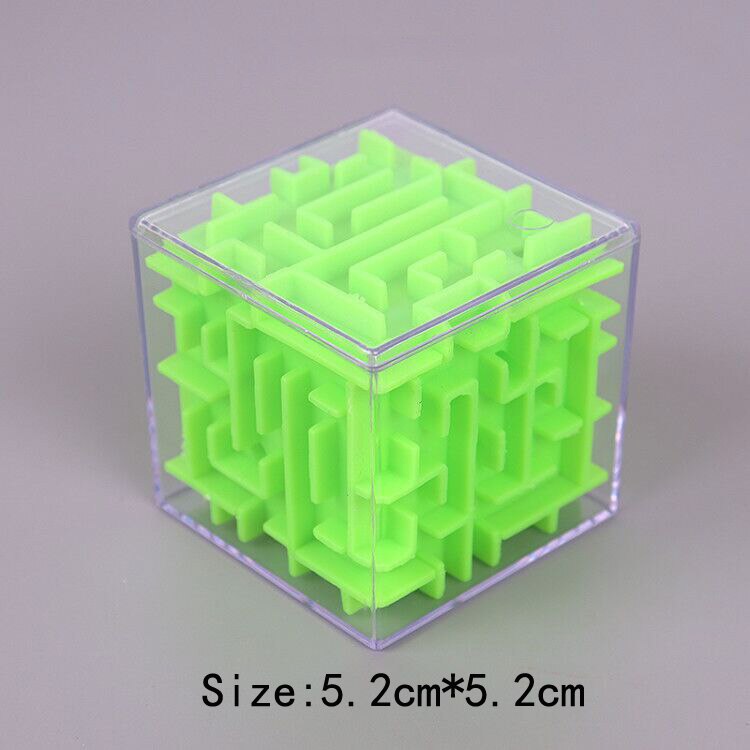 Speelgoed Voor Tieners 3D Doolhof Magische Kubus Puzzel Transparante Zeskantige Speed Cube Rollende Bal Game Cubos Doolhof Kinderen educatief: Green 5.2CM