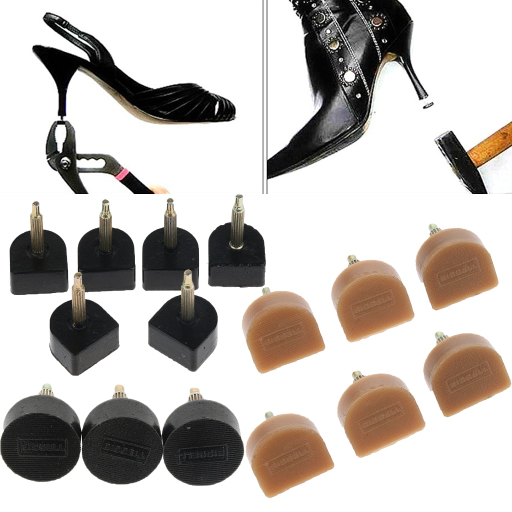 6 piezas, placas de tacón duro para mujer para zapatos de tacón alto, Kits de reparación de reemplazo, accesorios de reparación de zapatos de 9 tamaños
