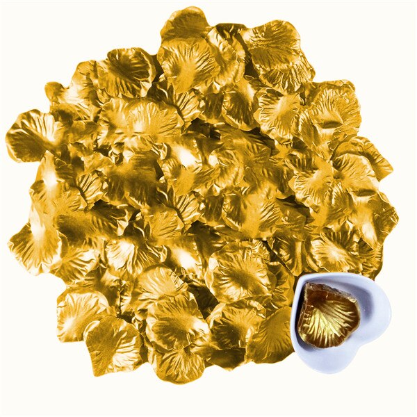 200 stk/parti 5*5cm silke rosenblade blomsterblade kronblade bryllup forsyninger favoriserer festdekorationer romantisk kunstig rosenblomst: Guld
