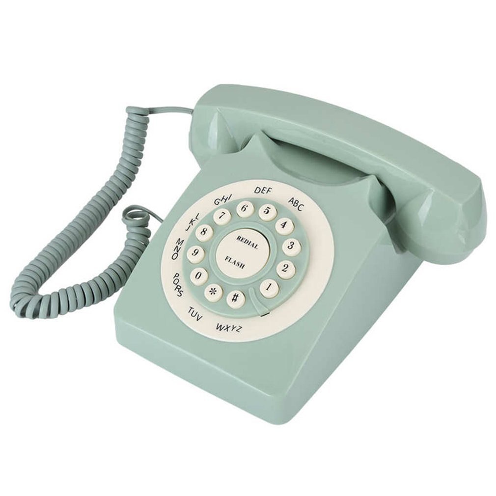 Antique European Vintag Landline Telephone Green High Definition Call Large Clear Button Landline Telephone