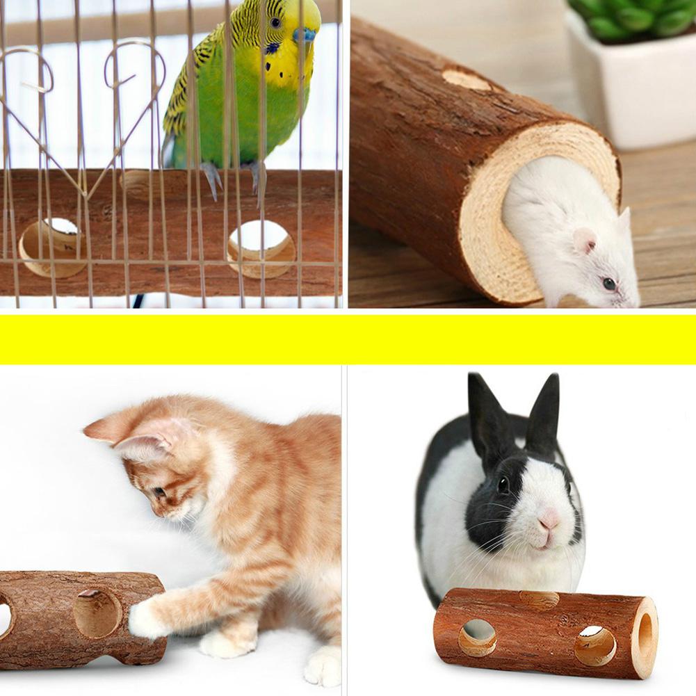 Papegaai Vogel Staande Stok Hamster Houten Tunnel Boom Buis Konijn Bite Speelgoed Huisdier Baars Staaf