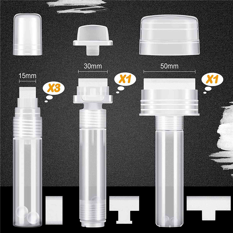 Pennarelli per graffiti da 5 pezzi pennarelli per vernice ricaricabili ritocchi per penna per pittura con 5 punte di ricambio (50mm, 30mm, 15mm)