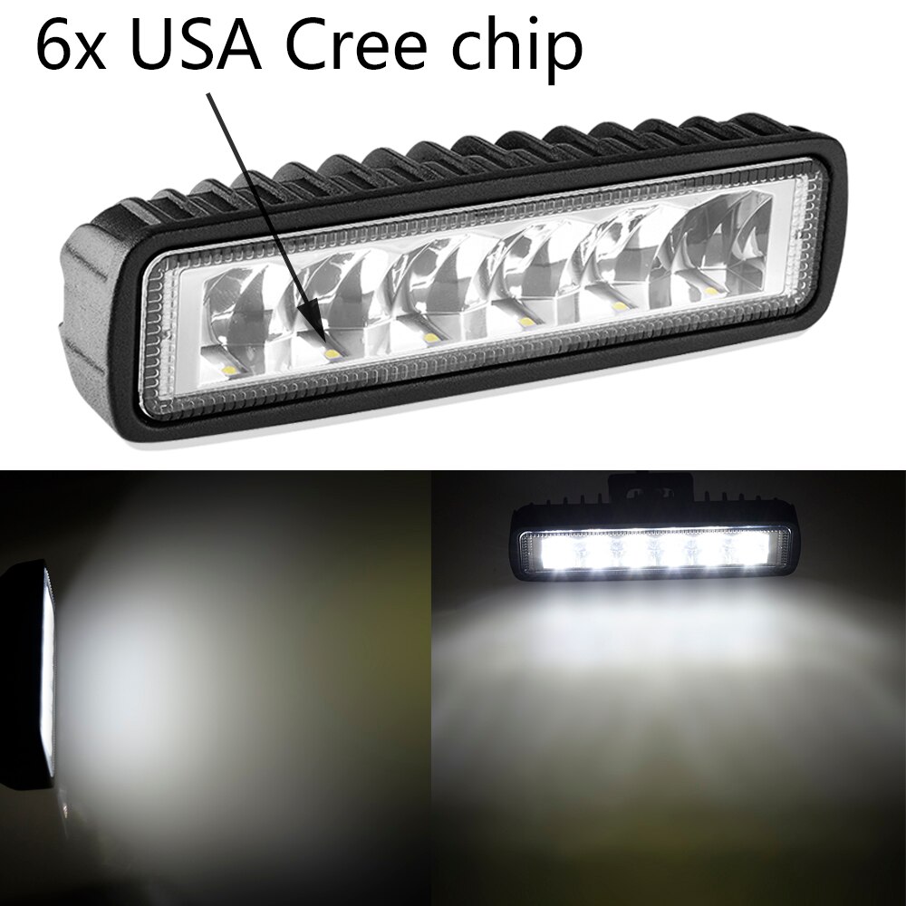 Aebey-faros LED para motocicleta, luz de trabajo de 30W, 12-24V, para coche, camión, barco, Tractor, remolque, todoterreno
