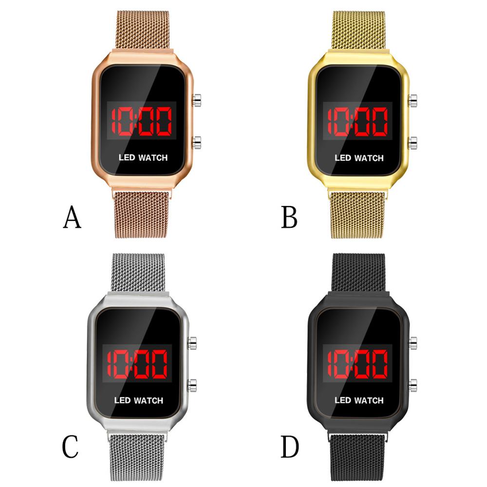 Reloj Digital deportivo cuadrado con personalidad para estudiantes , reloj de aleación con hebilla magnética para hombres y mujeres, relojes para parejas