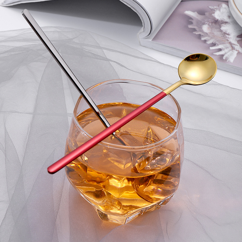 Long Handle Stainless Steel Dinnerware Spoon Tea Spoon Dessert Coffee Ice Cream Spoons Kitchen Accessories Bar Tools