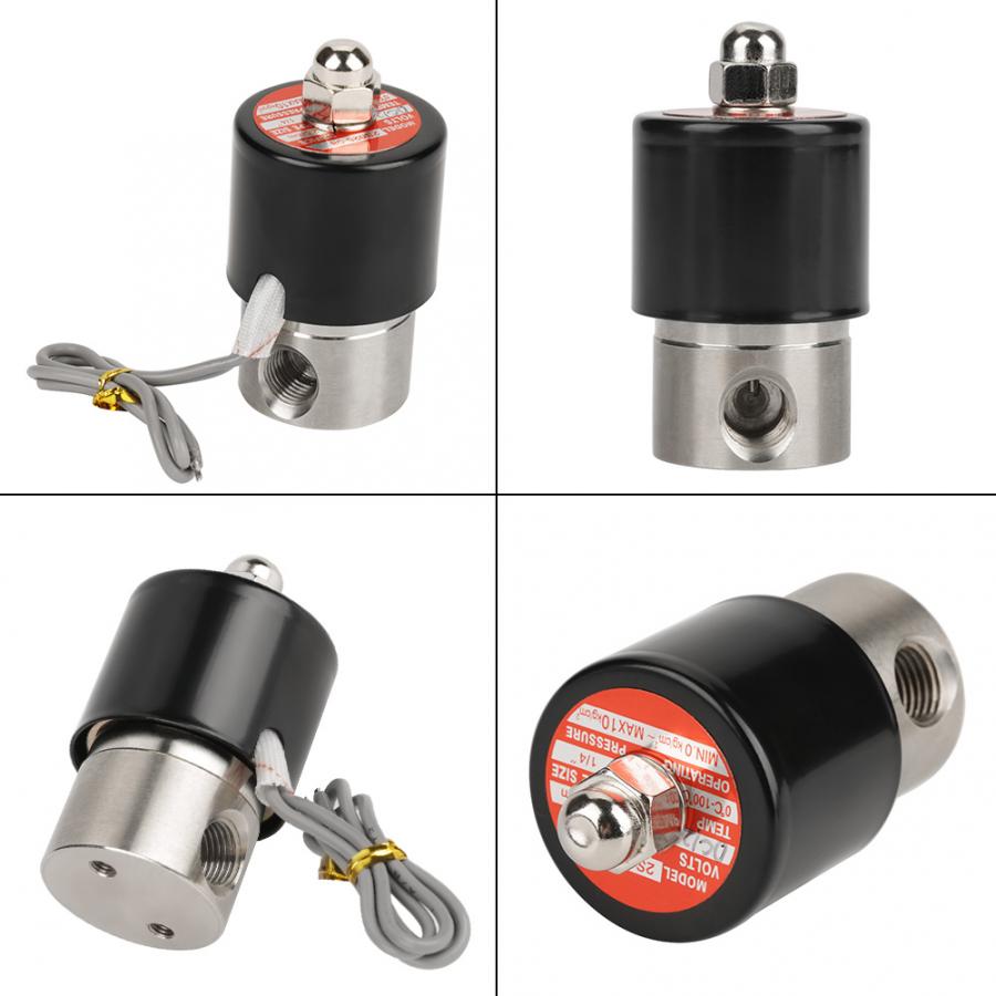 Ventil 304 rustfritt stål  dc 12v /4 elektrisk magnetventil n/c vanlig type ventil til vann luft olje gassoverføringe