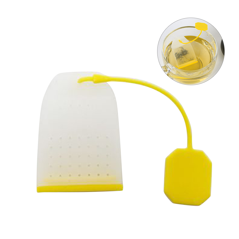 6pcs Silicone Reusable Tea Bag Tea Infuser Strainer Loose Leaf Filters Steeper for Tea Cups Mugs Teapots (Random Color): Yellow