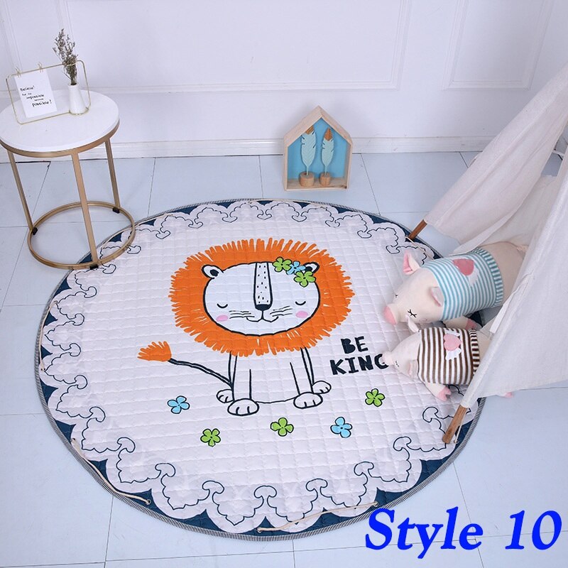 150CM Animal ours renard Lion dessin animé motif bébé jouer tapis antidérapant ramper tapis couverture enfants jouets sac de rangement accessoires Photo: style 10