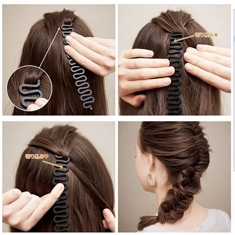 Hår fletning flette værktøj med magisk hår twist styling bolle maker vintage hår stil fletning til kvinder/pige/dame nnyh