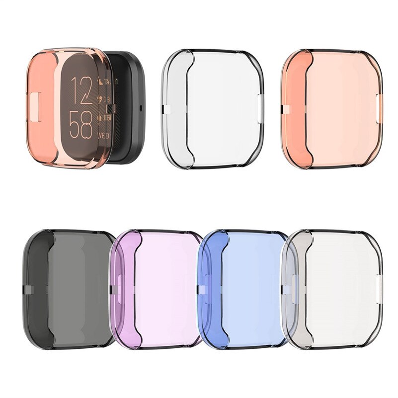 Volle Abdeckung für Fitbit versa 2 Weiche Ultra-Dünne Kristall Klar Protector Fall Uhr Screen Protector Uhr Zubehör