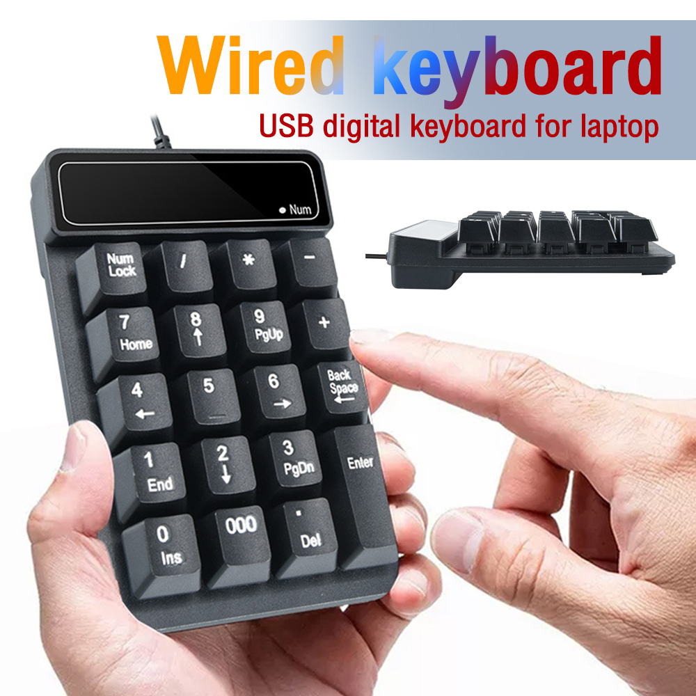 Clavier numérique universel fil USB Mini numéro clavier keycap pour ordinateur portable ordinateur de bureau pavé numérique 19 touches clavier comptable