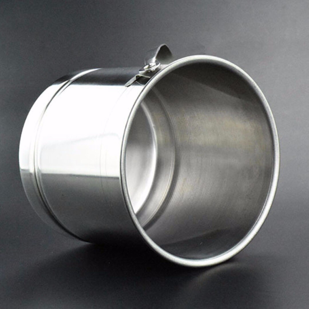 1L Ice Cube Container Stainless Steel Ice Bucket Wine Barrel Container with Tweezer and Lid Ice Container