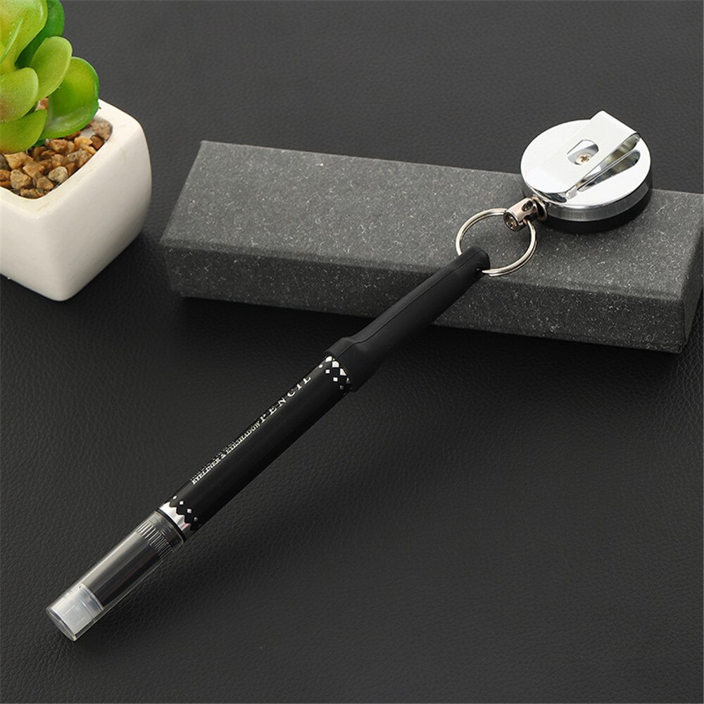 Intrekbare Badge Reel Pull Sleutelhanger Roestvrij Staal Draagbare Pen Houder Naamplaatje Id Kaarthouder Auto Sleutelhanger Riem clip Pen Cap