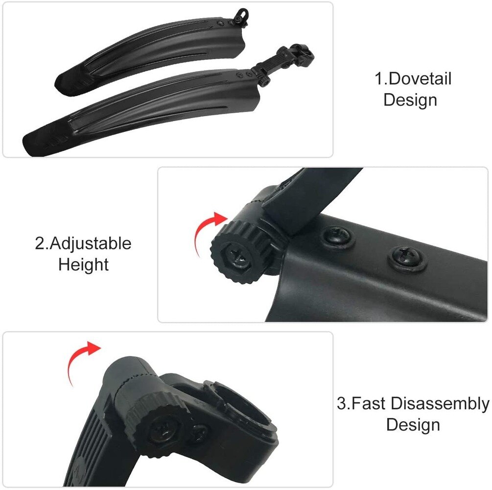 Juego de guardabarros para bicicleta de montaña, neumáticos ajustables para ciclismo, guardabarros delantero y trasero, para MTB